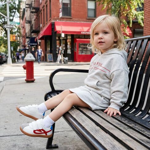 STQ Wide Toe Box Toddler Girls Sneaker Non Slip Barefoot Walking Shoes with Hook and Loop in Saudi Arabia