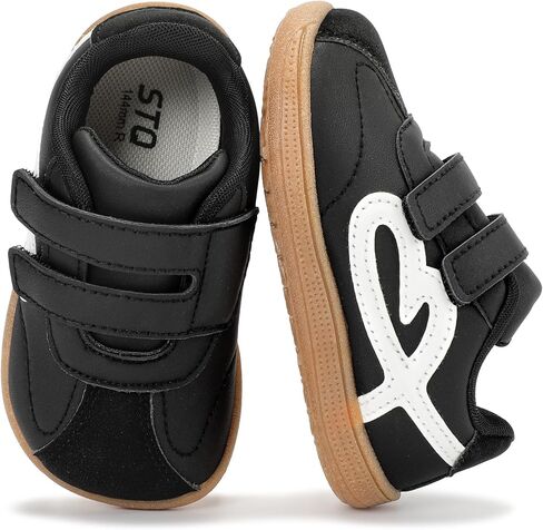 STQ Wide Toe Box Toddler Girls Sneaker Non Slip Barefoot Walking Shoes with Hook and Loop in Saudi Arabia