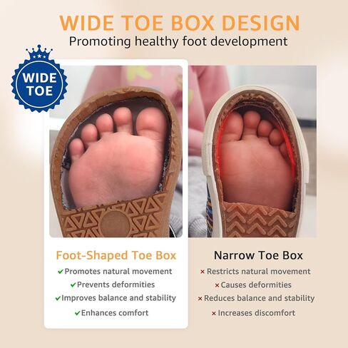 STQ Wide Toe Box Toddler Girls Sneaker Non Slip Barefoot Walking Shoes with Hook and Loop in Saudi Arabia