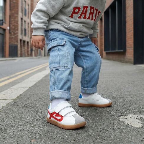 STQ Wide Toe Box Toddler Girls Sneaker Non Slip Barefoot Walking Shoes with Hook and Loop in Saudi Arabia