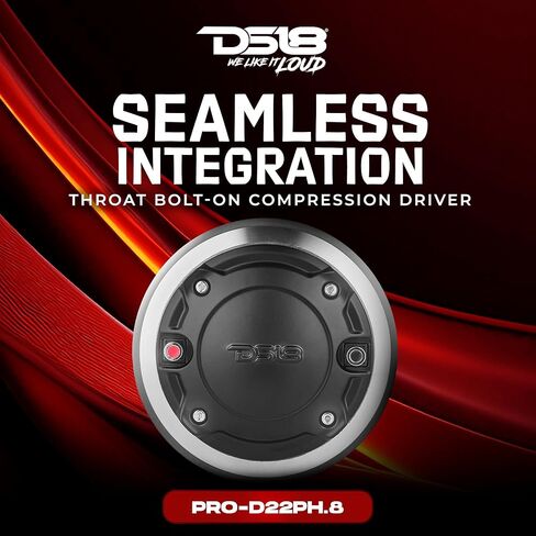 DS18 PRO-D22PH.8 2" Throat Bolt-On Compression Driver 640 Watts Max Power with 2" Phenolic Voice Coil 110 dB, Pro Car Audio High Efficiency, Compression Horn Driver - Single in Saudi Arabia