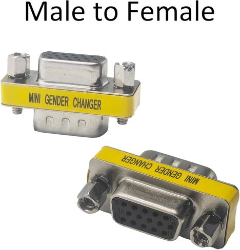 6Pcs VGA Mini Gender Changer Adapter, 15 Pin Male to Female Coupler for PC, Monitor in Saudi Arabia
