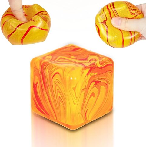 Ice Cube Squishy Veined Ice Cube Fidget Toy Purple Stress Ball Squeeze Toys Stress 5cm(1.97") Veined Ice Cube Squishy Fidget Sensory Toys Kids Youth Adult Puffwize(Purple) in Saudi Arabia