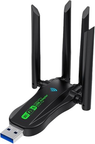 WiFi 6 USB Wireless Network Card with External Four Antennas Dual Band BT5.4 Adapter 600Mbps Max Transmission for Laptop in Saudi Arabia
