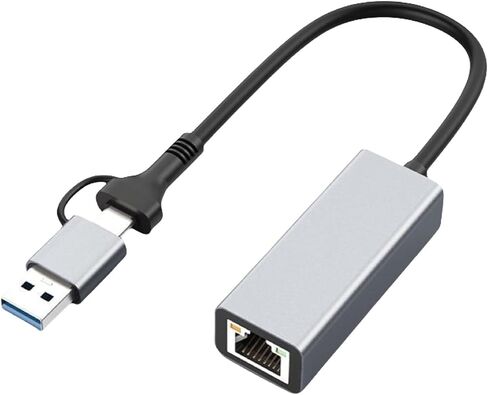 USB C/A منفذين 1/2.5 جيجابت في الثانية RJ45 محولات إيثرنت مقابس بناء سبائك الألومنيوم وتشغيل لأجهزة متعددة شبكات دونجل in Saudi Arabia