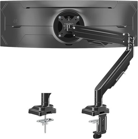 Heavy Duty Single Monitor Arm for 13-42" Ultrawide Screen, Adjustable Monitor Mount with Tilt Rotation Swivel, Gas Spring Desk Mount Bracket with Clamp/Grommet, Holds 33lbs, Max VESA 100x100 in Saudi Arabia