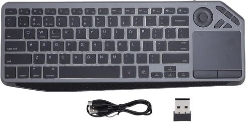 Wireless Keyboard with Touchpad, Color Backlit 2.4GHz Multimedia Hotkey Bluetooth Keyboard, Ultra Thin USB Rechargeable Touch Keyboards for PC, Tablet, TV, Smartphone in Saudi Arabia