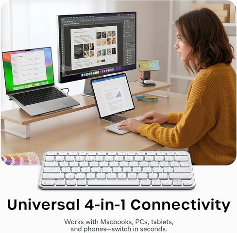 Satechi Slim EX1 Wireless Keyboard & Slim EX Wireless Mouse - Silver in Saudi Arabia