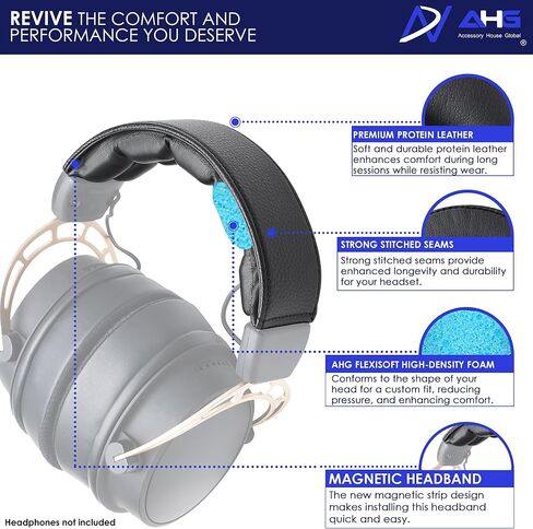 غطاء وسادة لعصابة رأس AHG Accessories House Global Upgrade V2 المغناطيسي Cloud Alpha. متوافق مع سماعات الرأس اللاسلكية HyperX Cloud Alpha Wireless/Alpha/Alpha S/Cloud 2. سهلة الطي على التصميم in Kuwait