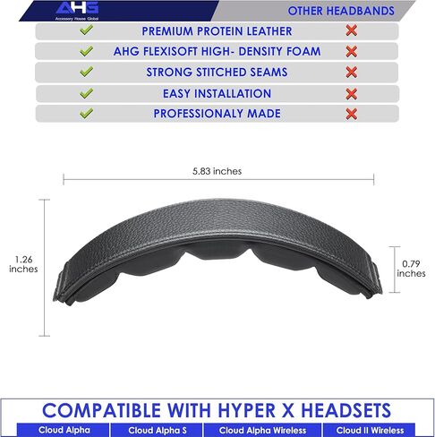 غطاء وسادة لعصابة رأس AHG Accessories House Global Upgrade V2 المغناطيسي Cloud Alpha. متوافق مع سماعات الرأس اللاسلكية HyperX Cloud Alpha Wireless/Alpha/Alpha S/Cloud 2. سهلة الطي على التصميم in Kuwait