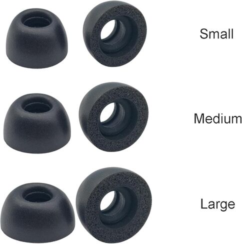 Klowcok Replacement Foam Eartips for Marshall Motif II A.N.C, Motif ANC True Wireless Headphones, Comfort Fit (3 Pairs, S/M/L, Black) in Saudi Arabia