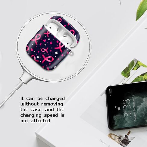 متوافق مع AirPods الجيل الثاني الأول، حافظة صلبة لطيفة مع سلسلة مفاتيح ذهبية، حافظة واقية ناعمة من مادة TPU للفتيات والنساء (شريط وردي لطيف) in Saudi Arabia
