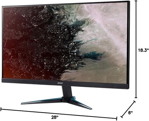 acer Nitro VG280K bmiipx 28" UHD (3840 x 2160) IPS Gaming Monitor with AMD FreeSync Technology, 4ms, 100% sRGB, DCI-P3 90%, HDR10 Technology (1 x Display Port and 2 x HDMI 2.0) in Saudi Arabia