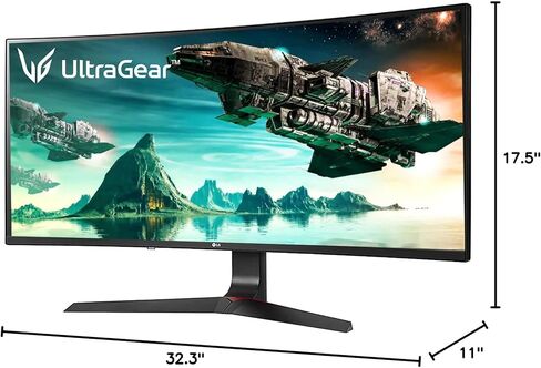 شاشة LG 34GL750-B Ultragear للألعاب مقاس 34 بوصة 21: 9 منحنية Wfhd (2560 × 1080) IPS، معدل تحديث 144 هرتز، متوافق مع NVIDIA G-SYNC، تقنية Adaptive-Sync، HDR10، معدل تحديث 144 هرتز - أسود in Saudi Arabia