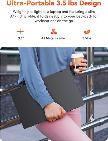 موسع شاشة كمبيوتر محمول ثلاثي من HotYeah، شاشة مزدوجة محمولة قابلة للطي مقاس 15.6 بوصة 1080 بكسل FHD IPS، شاشة كمبيوتر ممتدة للسفر USB-C مع VESA، دوران 180 درجة، التوصيل والتشغيل (Windows فقط) in Kuwait