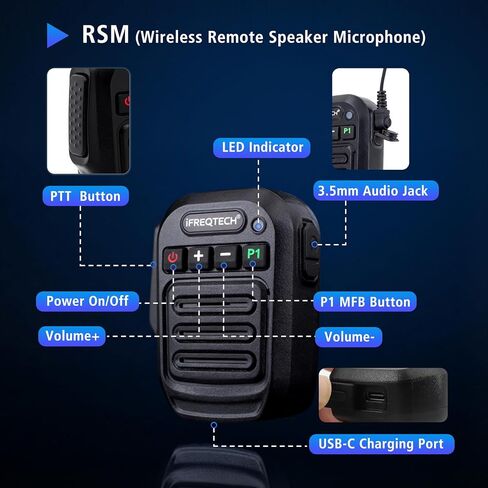 Walkie Talkie Wireless Handheld Speaker Mic, 2 Pin M-Connector Remote Microphone Compatible with Motorola R2 CP200D CP200 CP185 CLS1410 CLS1110 RMU2040 RMU2080D Yaesu FT-4XR FT-65R FT-25R Radio in Saudi Arabia