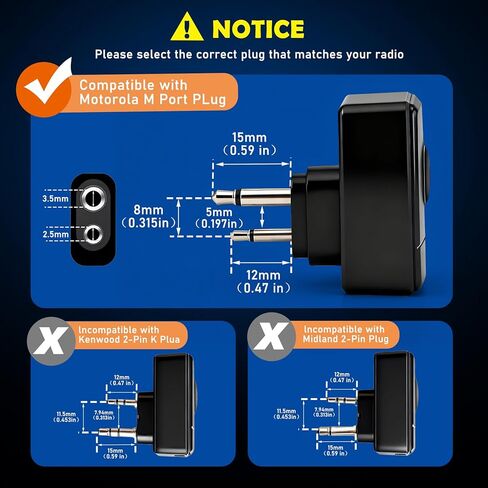 Walkie Talkie Wireless Handheld Speaker Mic, 2 Pin M-Connector Remote Microphone Compatible with Motorola R2 CP200D CP200 CP185 CLS1410 CLS1110 RMU2040 RMU2080D Yaesu FT-4XR FT-65R FT-25R Radio in Saudi Arabia