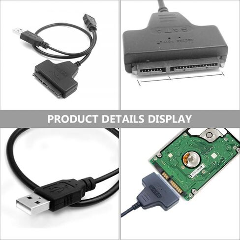 GALPADA 2pcs USB to Serial Ata Hard Disk Cable 2.5-inch External Hard Drive Adapter Cord USB Powered Easy Drive Cable for Data Transfer and Backup in Saudi Arabia
