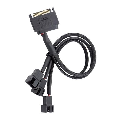 High Density Braideds Sleeve SATAs to 4Pin PC Fan Power Extension Splitter Cable in Saudi Arabia