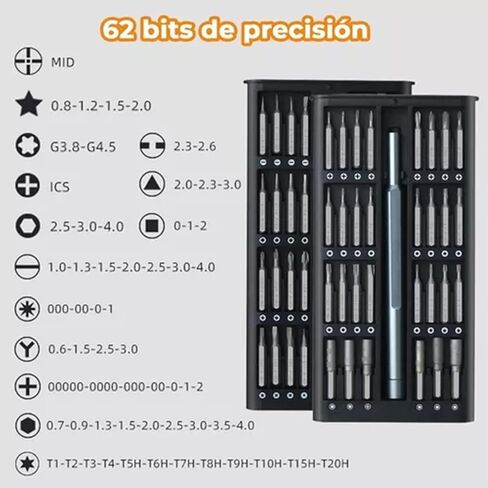 مجموعة Yunir Chrome Steel المغناطيسية 63 في 1 مع علامات واضحة، وفتحة مغناطيسية، لأجهزة الكمبيوتر المحمولة، والهواتف المحمولة، وإصلاح الأجهزة اللوحية، ومواد معدنية ممتازة in Kuwait
