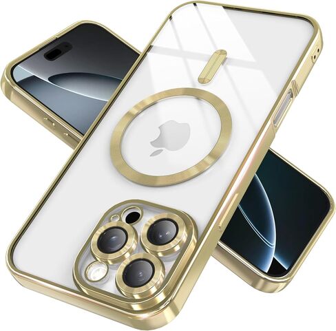 Magnetic Clear Case for iPhone 11 Pro Max with Full Camera Lens Protection,Compatible with MagSafe,Plating Soft TPU Phone Case,Anti-Scratch Shockproof Slim Cover for Women Gilrs Men - Sliver in Kuwait