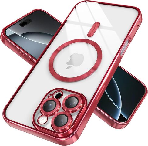 Magnetic Clear Case for iPhone 11 Pro Max with Full Camera Lens Protection,Compatible with MagSafe,Plating Soft TPU Phone Case,Anti-Scratch Shockproof Slim Cover for Women Gilrs Men - Sliver in Kuwait