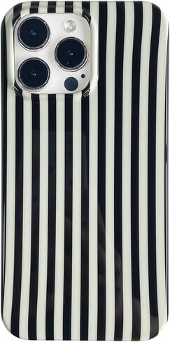 Cute Striped Phone Case Compatible with iPhone 16 Pro Max 6.9",Aesthetic Trendy Retro Stripe Pattern Chic Pretty Stylish Protective Girls Women Cover for iPhone 16promax-Red Pink in Saudi Arabia