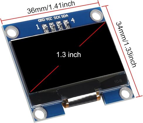 3 قطع 1.3 بوصة IIC I2C OLED وحدة عرض 128x64 بكسل SH1106 وحدة شاشة مع أسلاك توصيل اللوح M/F M/M F/F كابلات شريطية متعددة الألوان متوافقة مع Arduino/Raspberry Pi-Blue in Kuwait