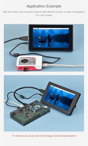 Waveshare PoE HAT (H) مع حافظة لـ Raspberry Pi 5 / CM 5، لوحة توسيع الطاقة عبر إيثرنت (H)، 802.3af/at معيار الشبكة، مزود طاقة معزول بوضع التبديل، مخرج 5 فولت 5 أمبير in Kuwait