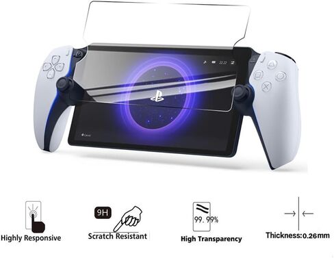 واقي شاشة Walieoka متوافق مع مشغل PlayStation Portal Remote Player، طبقة واقية من الزجاج المقوى بقوة 9H، مقاوم للخدش وبصمات الأصابع كريستال شفاف [عبوة من قطعتين] in Kuwait