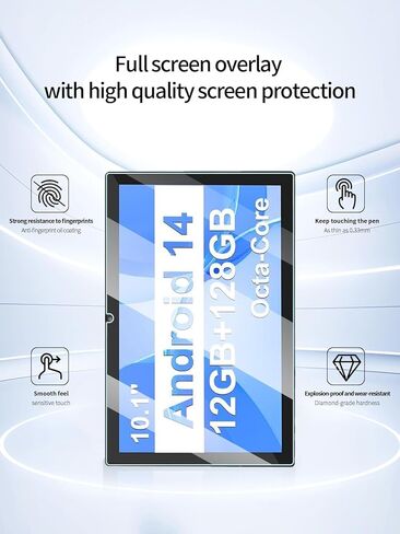 Screen Protector for ATMPC T10 Android Tablet 10 Inch tablet, Anti-Scratch 9H Hardness Touch Sensitive 2.5D Rounded Edges Bubble Free Easy to Install,2 Pack. in Saudi Arabia