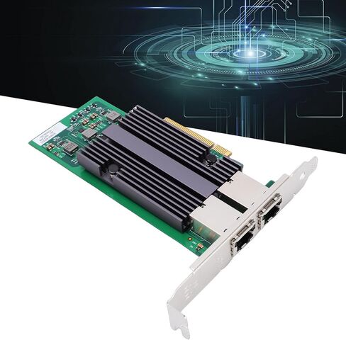 بطاقة شبكة GOWENIC 10 جيجا بايت، منافذ RJ45 مزدوجة PCIe X8 NIC مع وحدة تحكم BT2 ودعم المحاكاة الافتراضية، لخادم Linux Ubuntu Freebsd in Saudi Arabia