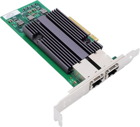 بطاقة شبكة GOWENIC 10 جيجا بايت، منافذ RJ45 مزدوجة PCIe X8 NIC مع وحدة تحكم BT2 ودعم المحاكاة الافتراضية، لخادم Linux Ubuntu Freebsd in Saudi Arabia