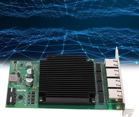 GOWENIC 4 Port PoE PCIe Network Card, 2.5G Gigabit Ethernet Card with Heat Dissipation Design, RJ45 Ethernet NIC Adapter for Desktop PC Server Linux VMware in Saudi Arabia