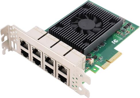 GOWENIC Gigabit PCIe Network Card 8 Ports, RJ45 Ethernet NIC Adapter with Aluminum Heat Sinks and Gold Plated Connectors, for Linux VMWare Freebsd in Saudi Arabia