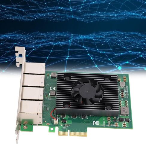 GOWENIC Gigabit PCIe Network Card 8 Ports, RJ45 Ethernet NIC Adapter with Aluminum Heat Sinks and Gold Plated Connectors, for Linux VMWare Freebsd in Saudi Arabia