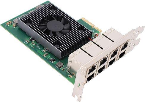 GOWENIC Gigabit PCIe Network Card 8 Ports, RJ45 Ethernet NIC Adapter with Aluminum Heat Sinks and Gold Plated Connectors, for Linux VMWare Freebsd in Saudi Arabia