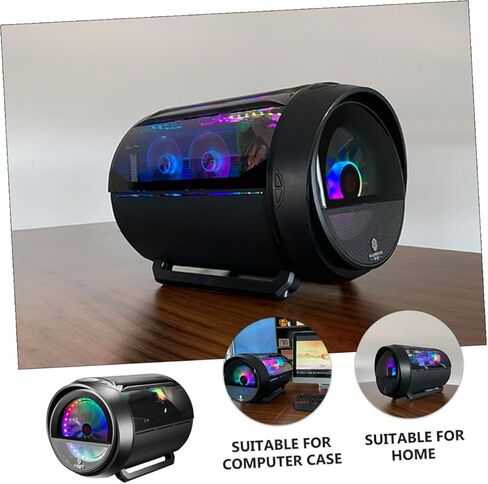 هيكل كمبيوتر الألعاب TEHAUX مع حافظة تبريد مياه RGB مستديرة بانورامية، أسود، مضيف سطح المكتب المتوافق مع اللوحة الأم Matx لعشاق الكمبيوتر in Saudi Arabia