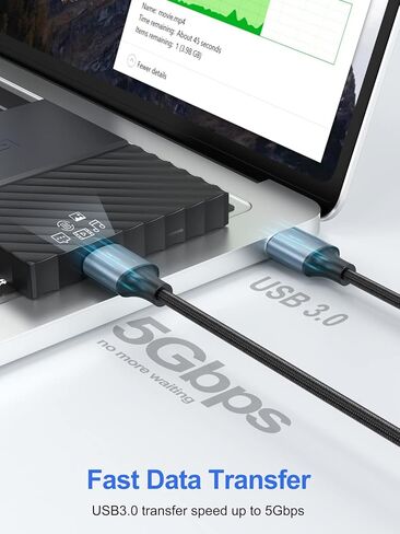 USB Cable 6 inch 2-Pack, Short USB A to USB A Cable Male to Male 3.0 Double Sided Cord 0.5FT Compatible with Hard Drive, Laptop Cooler, KVM, DVD Player and More in Saudi Arabia
