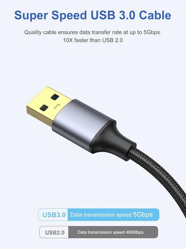 USB Cable 6 inch 2-Pack, Short USB A to USB A Cable Male to Male 3.0 Double Sided Cord 0.5FT Compatible with Hard Drive, Laptop Cooler, KVM, DVD Player and More in Saudi Arabia