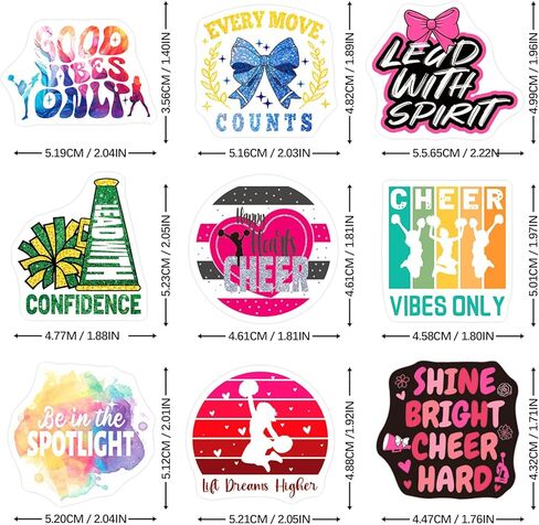 SigyoJeom 200PCS Cheer Stickers, Cheerleading Vinyl Stickers for Girls, Cheerleader Gifts & Party Favors Bulk for Team Spirit, Cheer Decals for Laptops Water Bottles Goodie Bags in Kuwait
