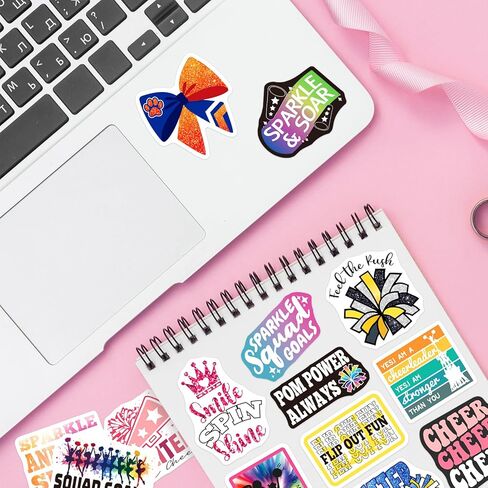 SigyoJeom 200PCS Cheer Stickers, Cheerleading Vinyl Stickers for Girls, Cheerleader Gifts & Party Favors Bulk for Team Spirit, Cheer Decals for Laptops Water Bottles Goodie Bags in Kuwait