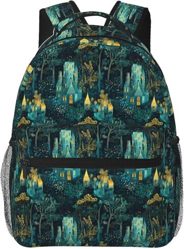 English Bulldog Casual Backpack, Lightweight Laptop Bag Daypack, Cute Dog and Blue Floral Backpacks for Women Men Teens Students, Pet Polyester Bookbag Gifts for School Work Travel Hiking in Kuwait