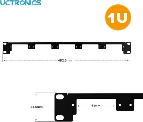 UCTRONICS حامل حامل من الفولاذ الكربوني Raspberry Pi مقاس 19 بوصة 1U، يحمل ما يصل إلى 5 لوحات Raspberry Pi 5/4B/3B+، دعامات أمامية قابلة للإزالة، متوافقة مع محركات أقراص SSD مقاس 2.5 بوصة in Saudi Arabia