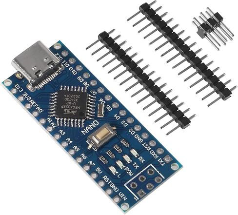 AITRIP 5 قطع لوحات نانو USB-C، ATmega328P، CH340G Chip 5V 16M متوافقة مع Arduino Nano V3.0 in Kuwait