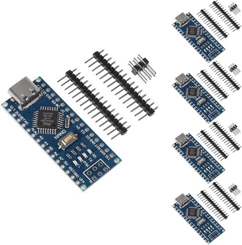 AITRIP 5 قطع لوحات نانو USB-C، ATmega328P، CH340G Chip 5V 16M متوافقة مع Arduino Nano V3.0 in Kuwait
