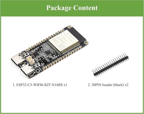 لوحة تطوير ESP32-C5 Wi-Fi 6 ثنائية النطاق، معالج RISC-V بسرعة 240 ميجاهرتز، وحدة سلسلة ESP32-C5-WROOM-1 على اللوحة، RISC-V MCU متعدد البروتوكولات، فلاش 16 ميجابايت وذاكرة وصول عشوائي PS-RAM بسعة 8 ميجابايت in Saudi Arabia
