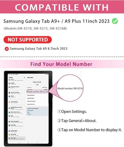 Keyboard Case for Samsung Galaxy Tab A9 Plus/A9+ 11’’ 2023, Samsung A9 Plus Tablet Case with Pen Slot 7 Colors Backlight Detachable Folio Keyboard Cover with Mouse (SM-X210/X216/X218 .(Pink-M-T) in Saudi Arabia
