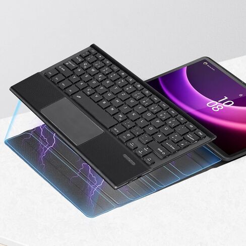 حافظة لوحة مفاتيح بلوتوث للحماية من SaharaCase مع لوحة التتبع لجهاز Lenovo Tab P11 (الجيل الثاني) [ممتص للصدمات] حامل مدمج للحماية القوية ومضاد للانزلاق - أسود in Kuwait