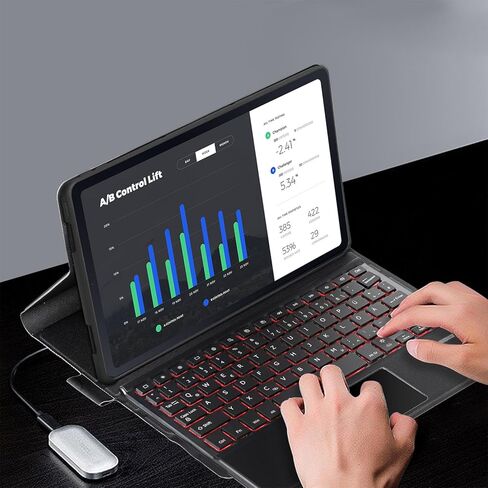 حافظة لوحة مفاتيح بلوتوث للحماية من SaharaCase مع لوحة التتبع لجهاز Lenovo Tab P11 (الجيل الثاني) [ممتص للصدمات] حامل مدمج للحماية القوية ومضاد للانزلاق - أسود in Kuwait